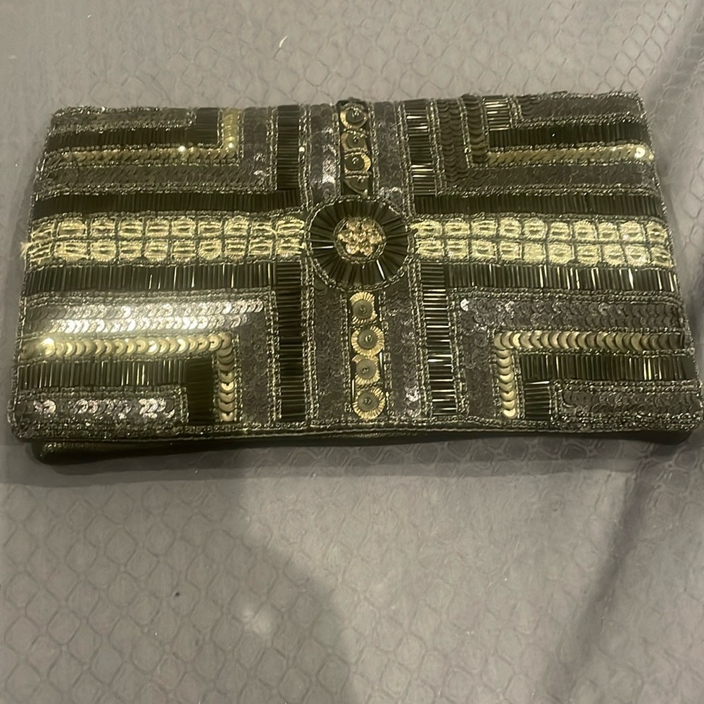 Beaded on front side black on back